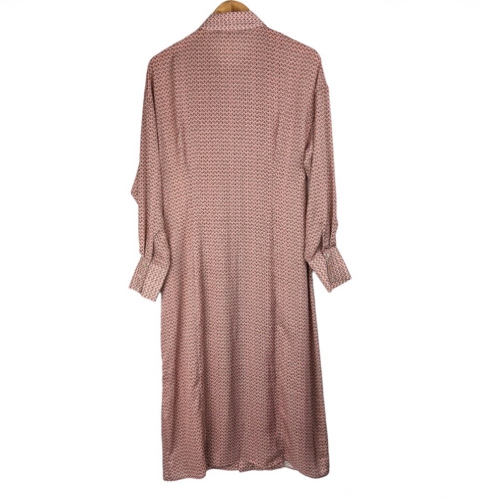 Zara Long Sleeve Patterned Dress - Pink and Cream - Picture 3 of 8